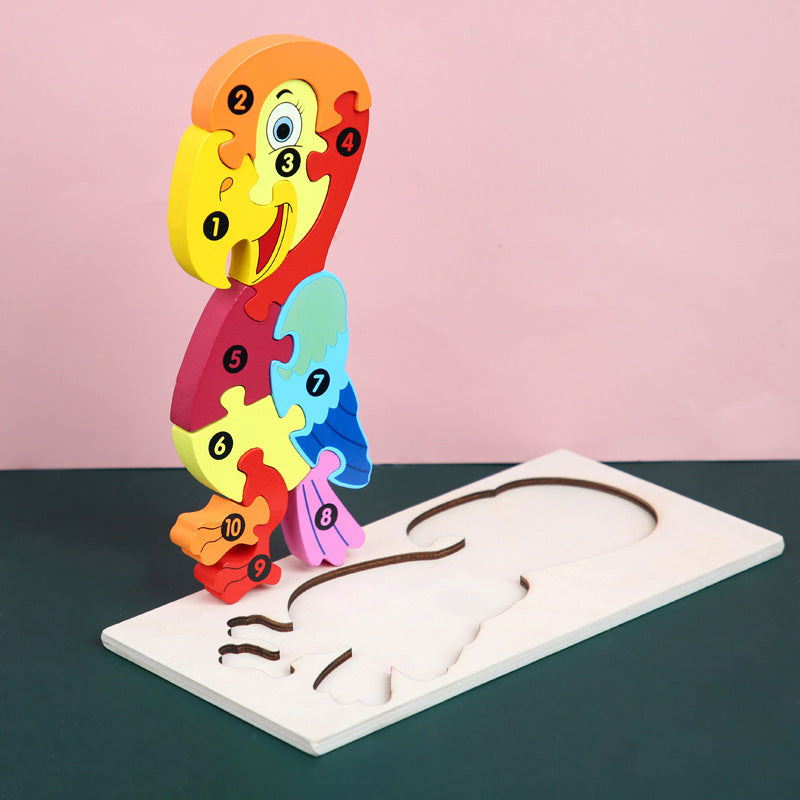 Wooden 3D Puzzle Set | 18 Animal & Vehicle Designs | Educational Toy for Kids