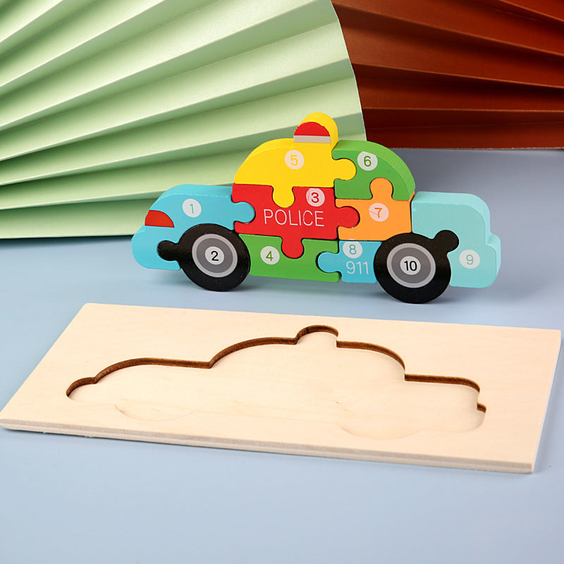 Wooden 3D Puzzle Set | 18 Animal & Vehicle Designs | Educational Toy for Kids
