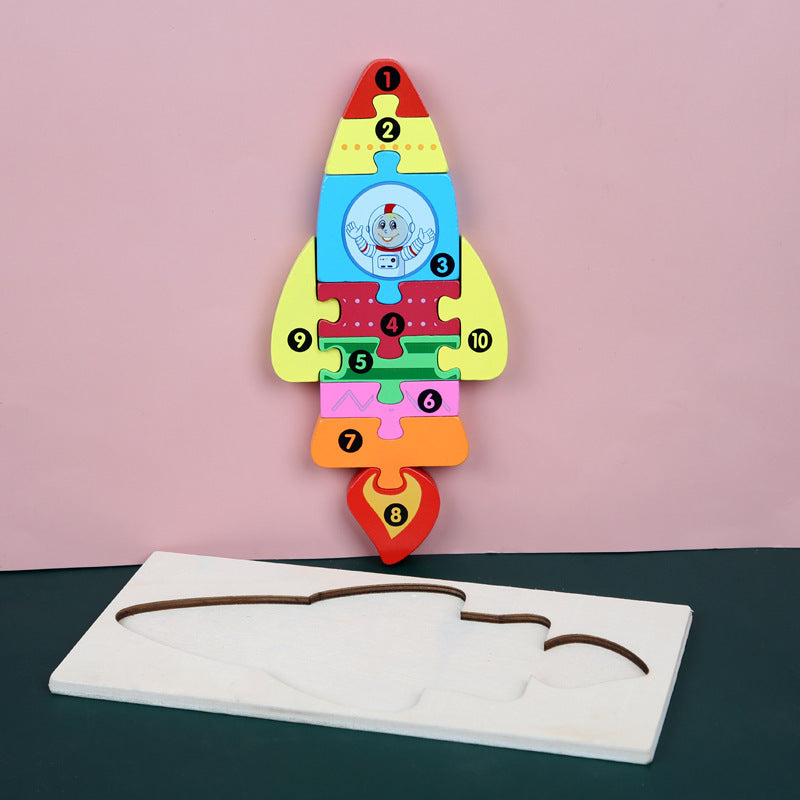 Wooden 3D Puzzle Set | 18 Animal & Vehicle Designs | Educational Toy for Kids