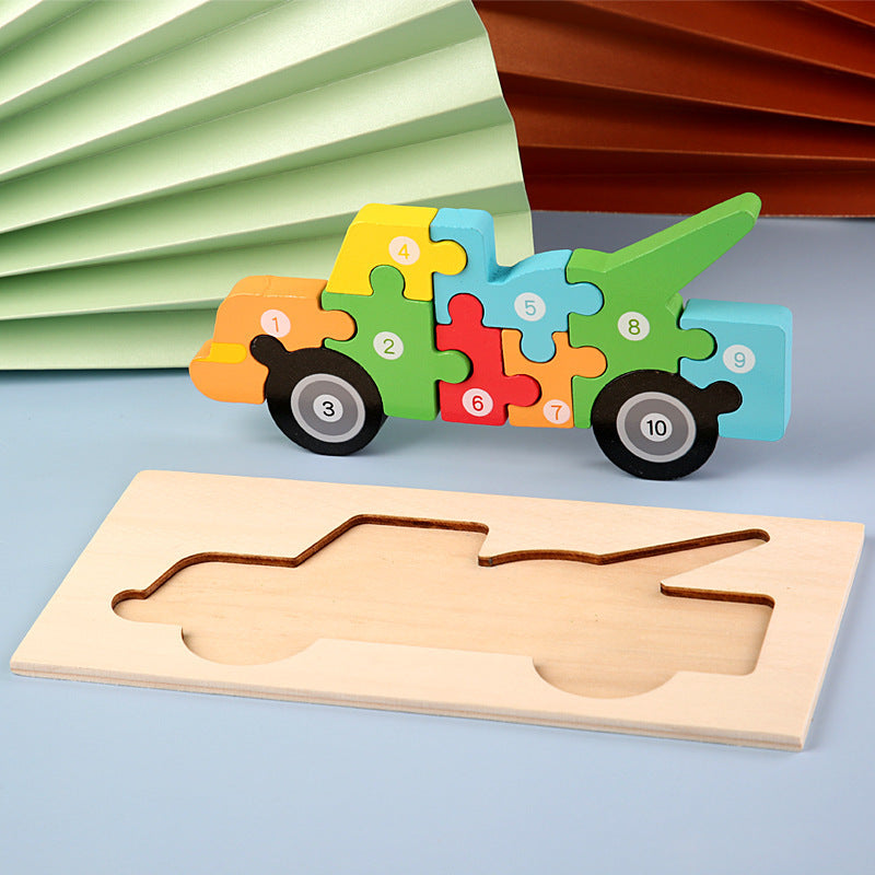 Wooden 3D Puzzle Set | 18 Animal & Vehicle Designs | Educational Toy for Kids