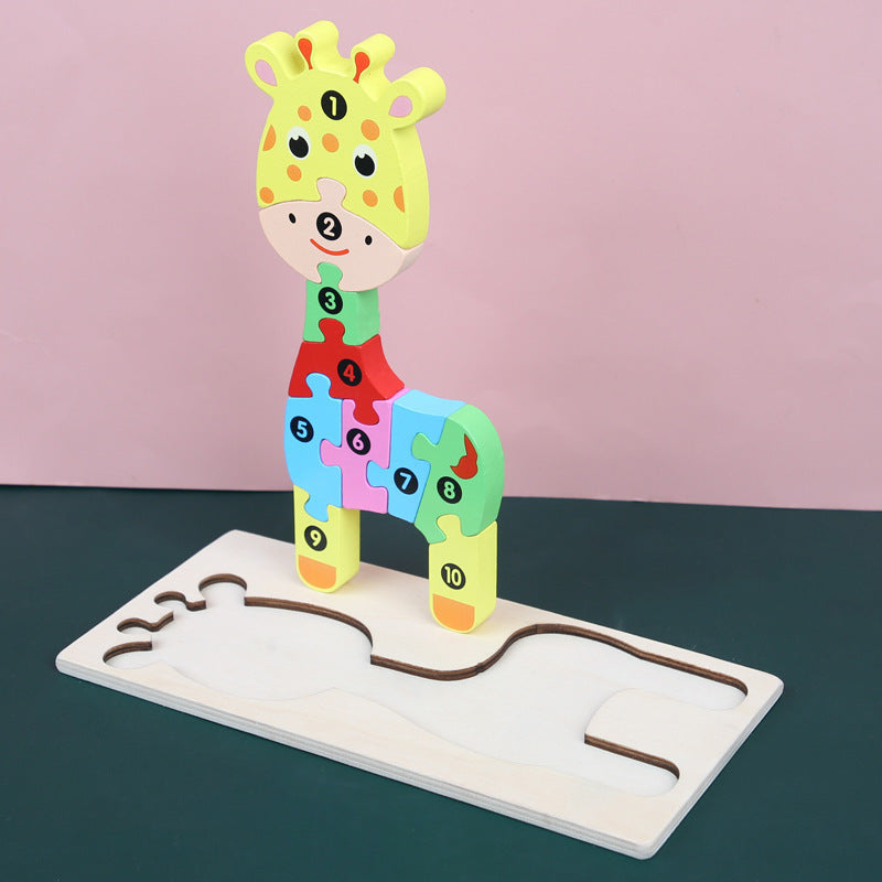 Wooden 3D Puzzle Set | 18 Animal & Vehicle Designs | Educational Toy for Kids