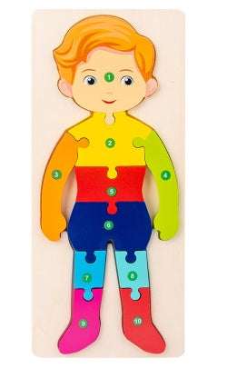 Wooden 3D Puzzle Set | 18 Animal & Vehicle Designs | Educational Toy for Kids