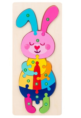 Wooden 3D Puzzle Set | 18 Animal & Vehicle Designs | Educational Toy for Kids