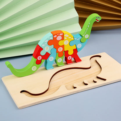 Wooden 3D Puzzle Set | 18 Animal & Vehicle Designs | Educational Toy for Kids
