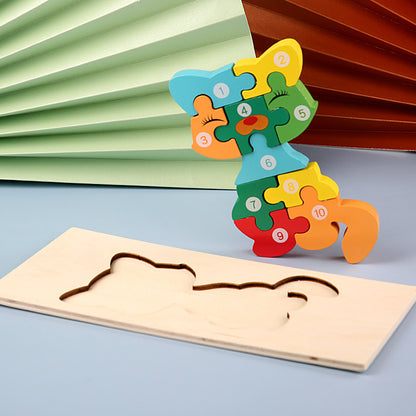 Wooden 3D Puzzle Set | 18 Animal & Vehicle Designs | Educational Toy for Kids