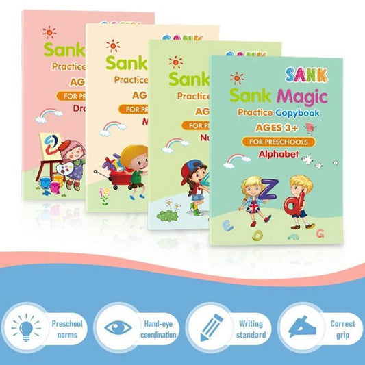 Magic Reusable Handwriting Copybook | English Learning Workbook for Kids | No-Erase Practice Book