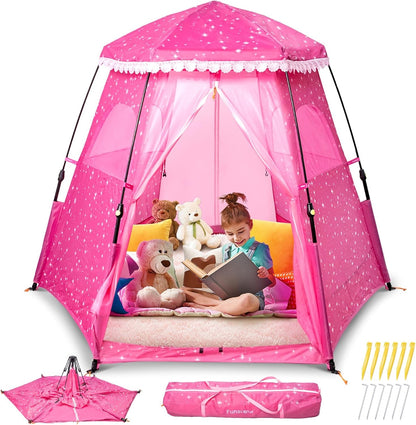 Kids Pop-Up Play Tent: 78"X66" Portable Baby Playpen Large Princess