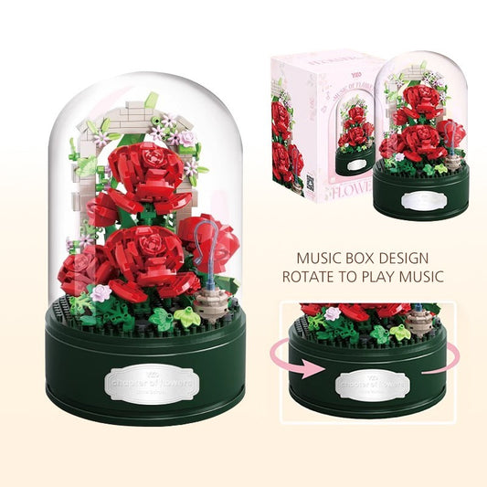 Musical Rose Box with Rotating Pedestal